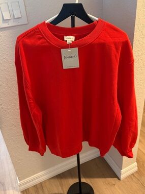 Red Crewneck Sweater/Sweatshirt for Women